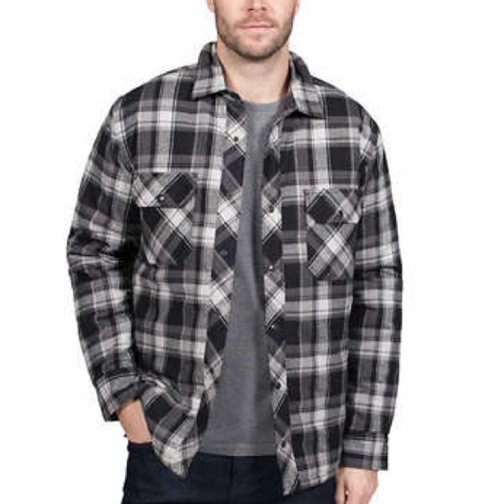 The Bc Clothing - Insulated Quilted Lined Flannel Jacket